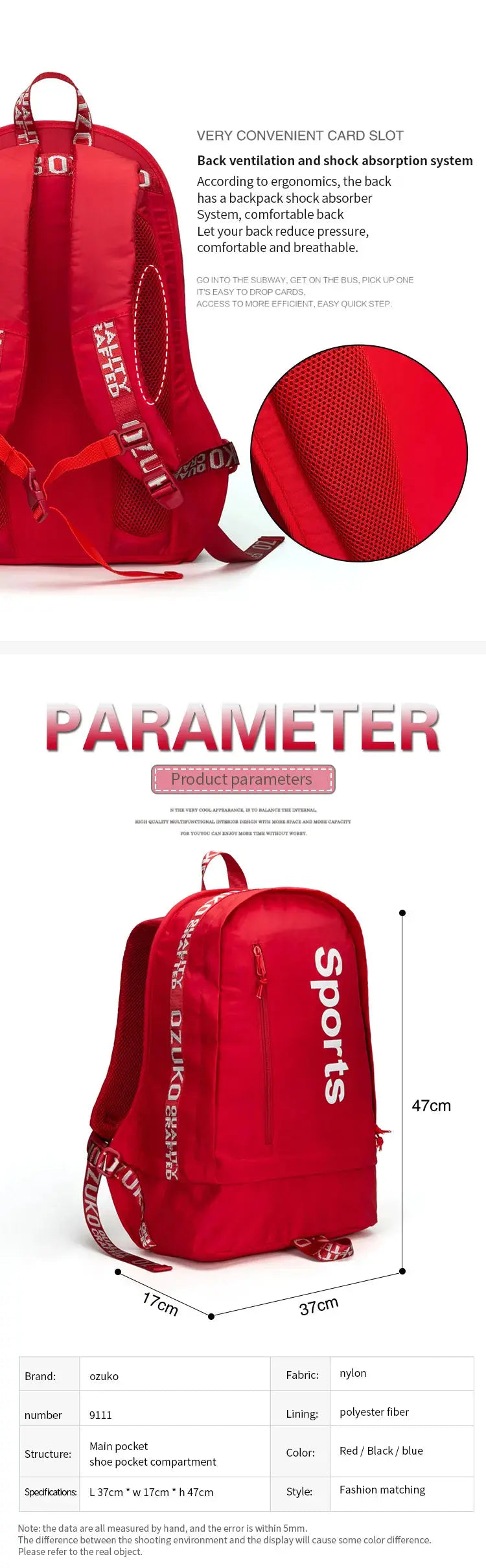 Ozuko Backpack 9111